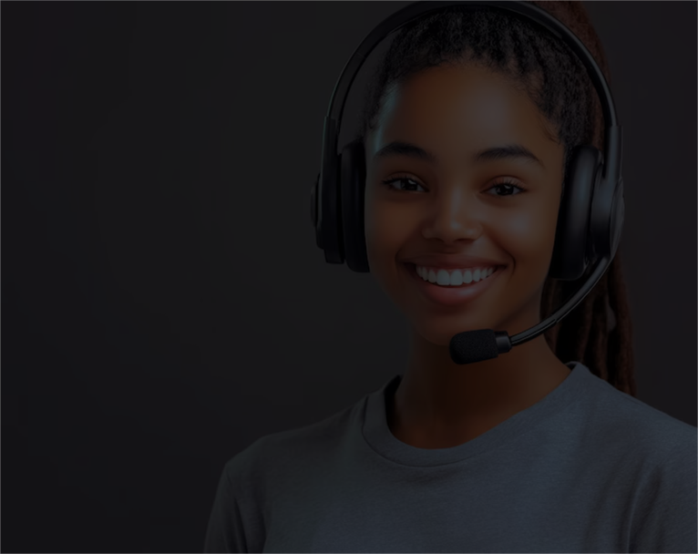 A girl in contact center